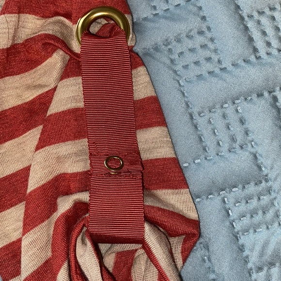 Kate Parks lightweight vee neck long sleeve horizontal striped tee rust PL NWT - Picture 12 of 13